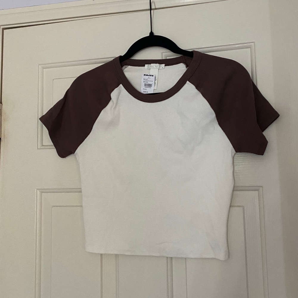 cropped color block tee